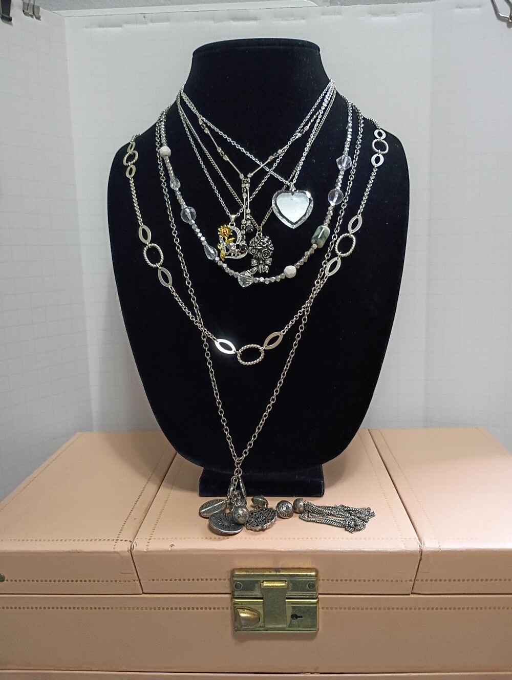Bundle of 7 Silver Toned Necklaces